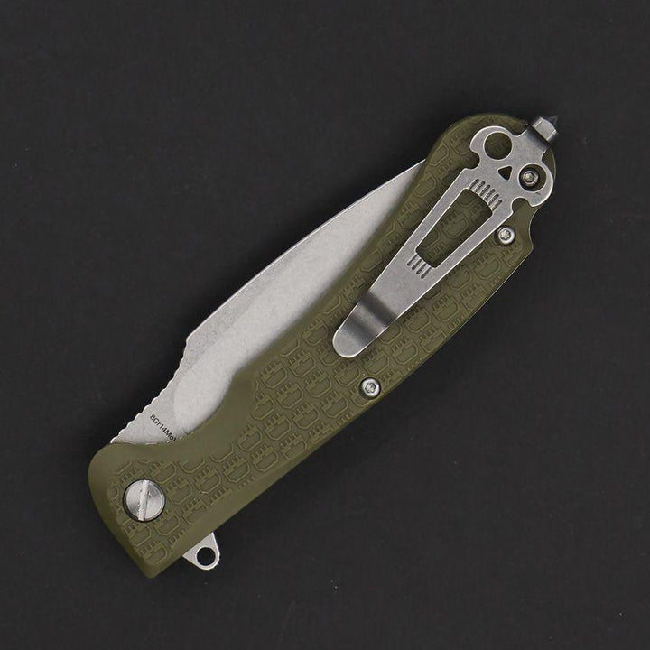 Daggerr Knives Fielder Linerlock Olive Green Textured G10 Stonewash 8Cr14MoV - Knives.mx