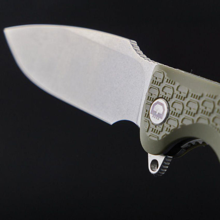 Daggerr Knives Fielder Linerlock Olive Green Textured G10 Stonewash 8Cr14MoV - Knives.mx