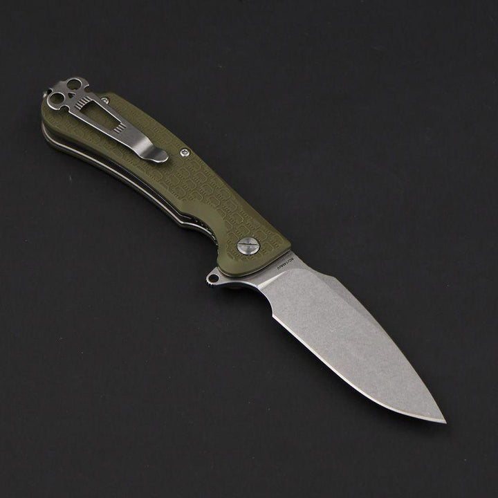 Daggerr Knives Fielder Linerlock Olive Green Textured G10 Stonewash 8Cr14MoV - Knives.mx