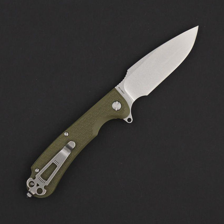 Daggerr Knives Fielder Linerlock Olive Green Textured G10 Stonewash 8Cr14MoV - Knives.mx