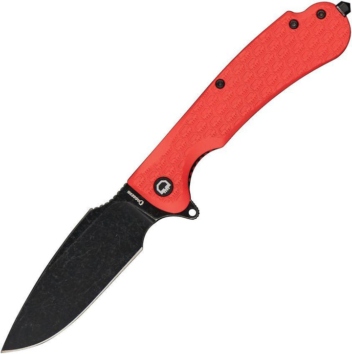 Daggerr Knives Fielder Linerlock Orange Textured FRN Black Stonewash 8Cr14MoV - Knives.mx