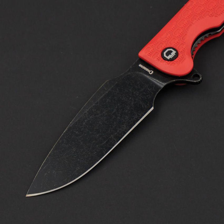 Daggerr Knives Fielder Linerlock Orange Textured FRN Black Stonewash 8Cr14MoV - Knives.mx