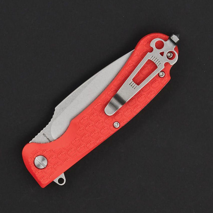 Daggerr Knives Fielder Linerlock Orange Textured FRN Stonewash 8Cr14MoV - Knives.mx