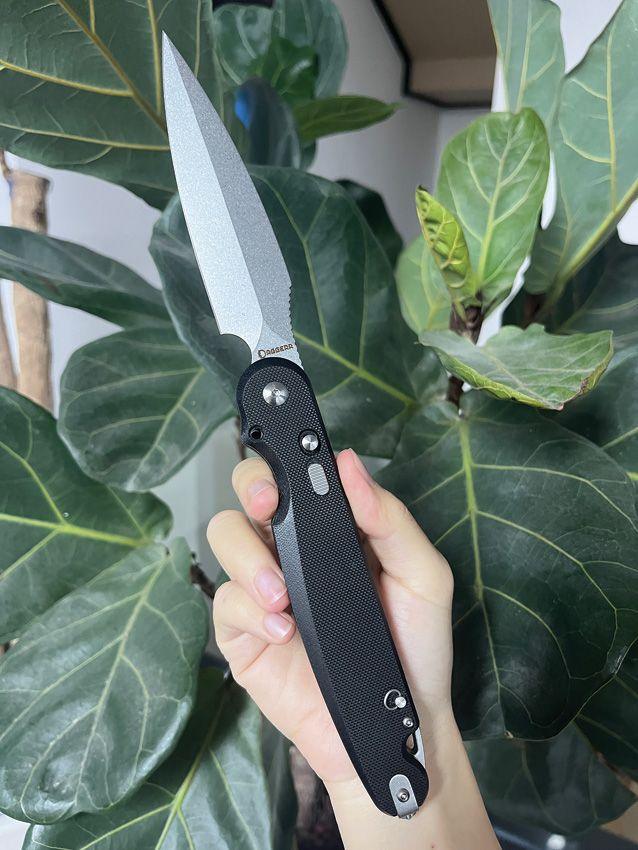 Daggerr Knives Nestor Button Lock Black G10 Stonewash VG-10 - Knives.mx