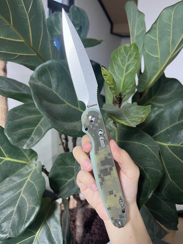 Daggerr Knives Nestor Button Lock Camo G10 Stonewash VG-10 - Knives.mx