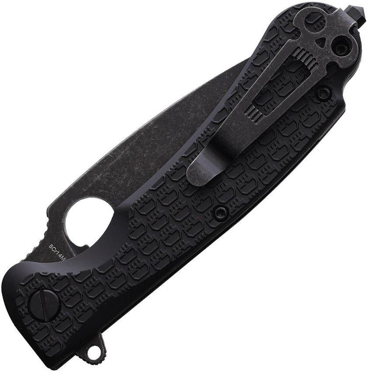 Daggerr Knives Resident Linerlock Blackout Textured FRN Stonewash 8Cr14MoV - Knives.mx