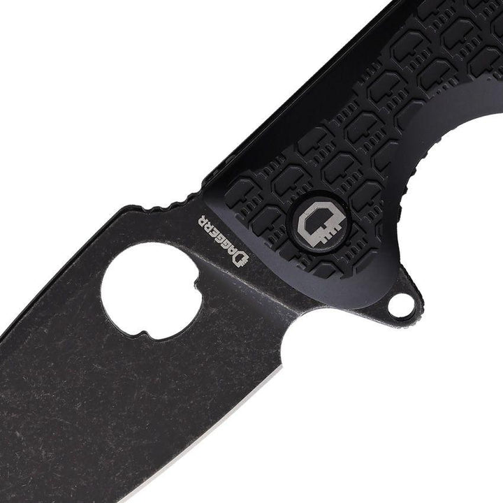 Daggerr Knives Resident Linerlock Blackout Textured FRN Stonewash 8Cr14MoV - Knives.mx