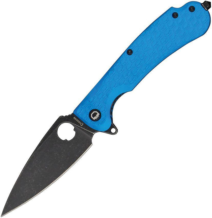 Daggerr Knives Resident Linerlock Blue Textured FRN Black Stonewash 8Cr14MoV - Knives.mx
