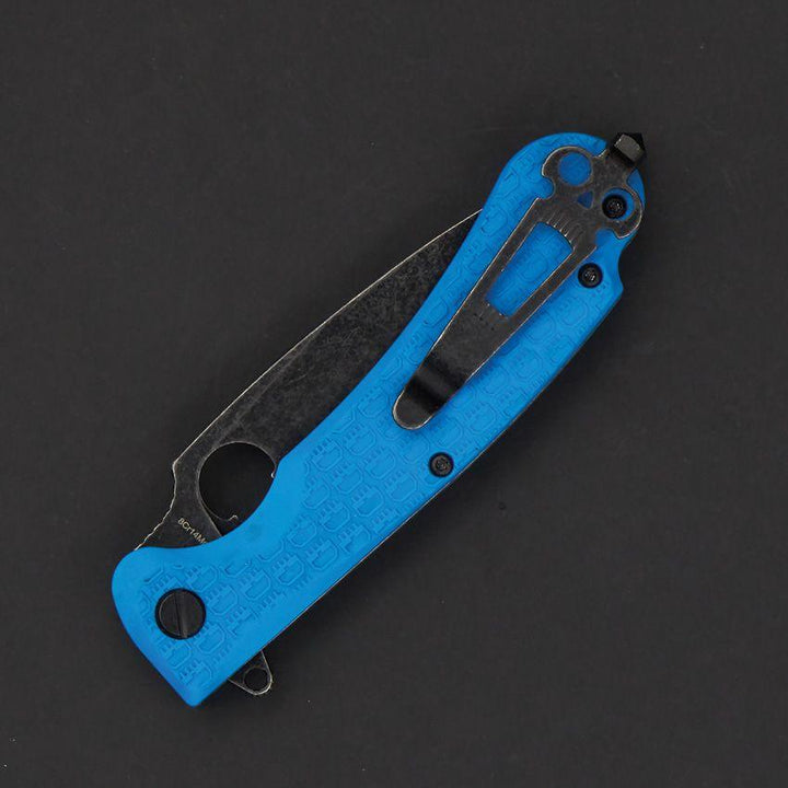 Daggerr Knives Resident Linerlock Blue Textured FRN Black Stonewash 8Cr14MoV - Knives.mx