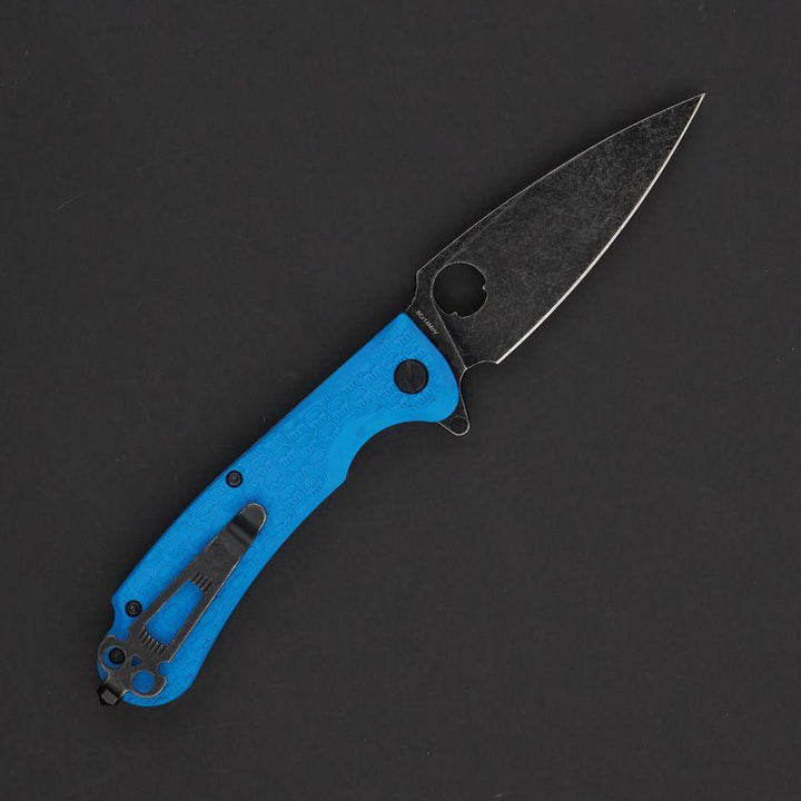 Daggerr Knives Resident Linerlock Blue Textured FRN Black Stonewash 8Cr14MoV - Knives.mx
