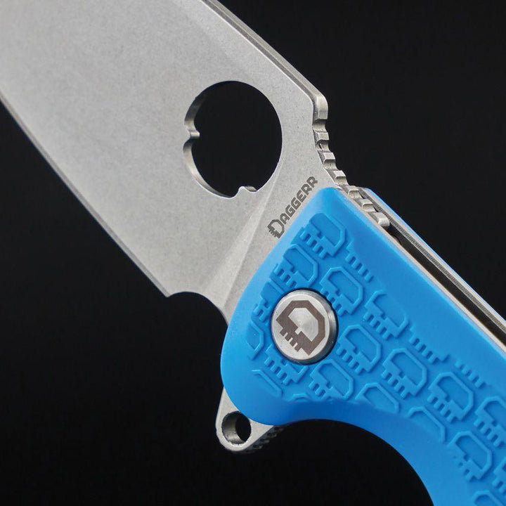 Daggerr Knives Resident Linerlock Blue Textured FRN Stonewash 8Cr14MoV - Knives.mx
