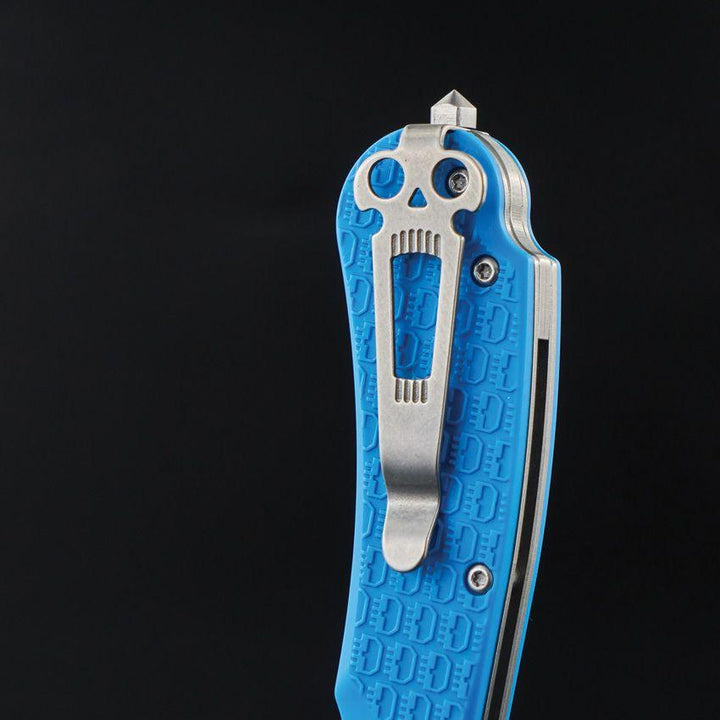 Daggerr Knives Resident Linerlock Blue Textured FRN Stonewash 8Cr14MoV - Knives.mx