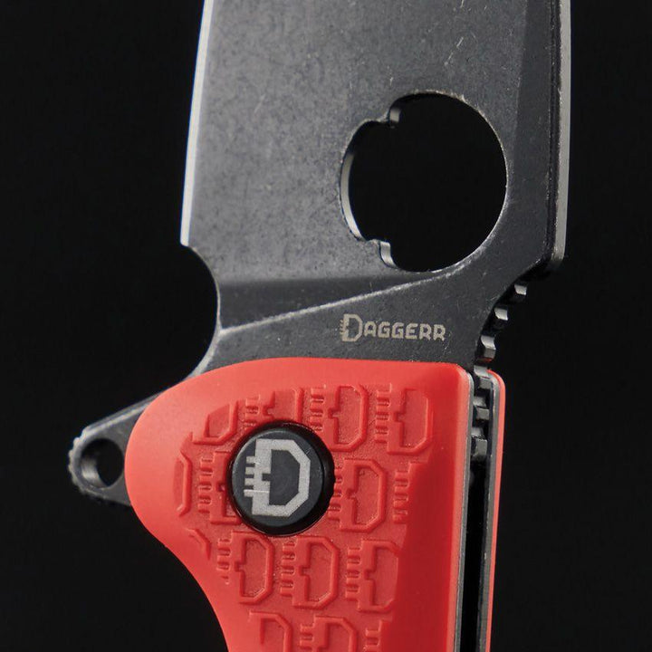 Daggerr Knives Resident Linerlock Orange Textured FRN Black Stonewash 8Cr14MoV - Knives.mx