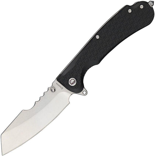 Daggerr Knives Rhino Linerlock Black Textured FRN Stonewash Sheepsfoot 8Cr14MoV - Knives.mx