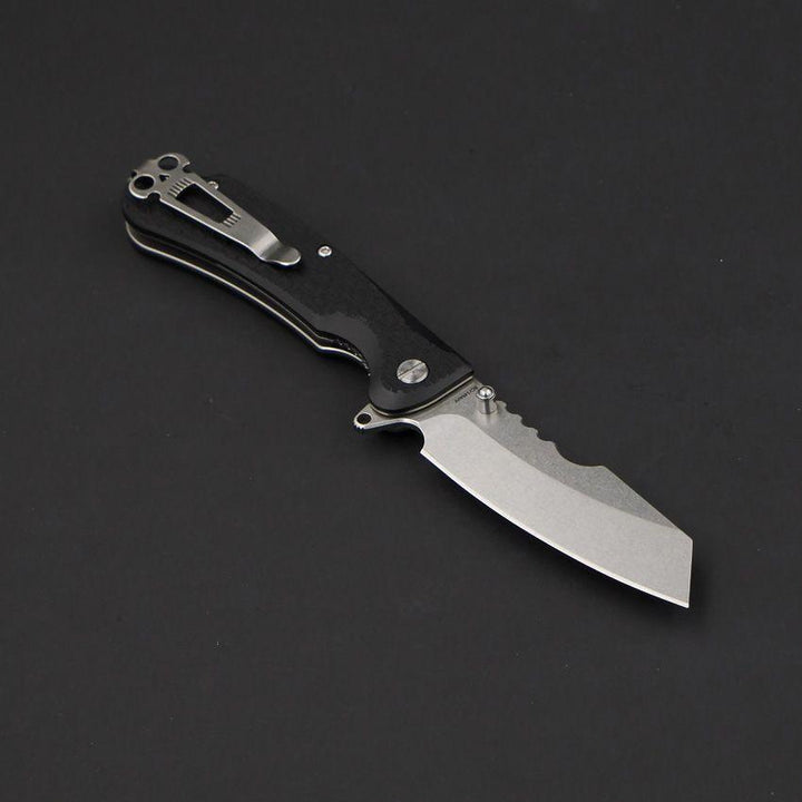 Daggerr Knives Rhino Linerlock Black Textured FRN Stonewash Sheepsfoot 8Cr14MoV - Knives.mx