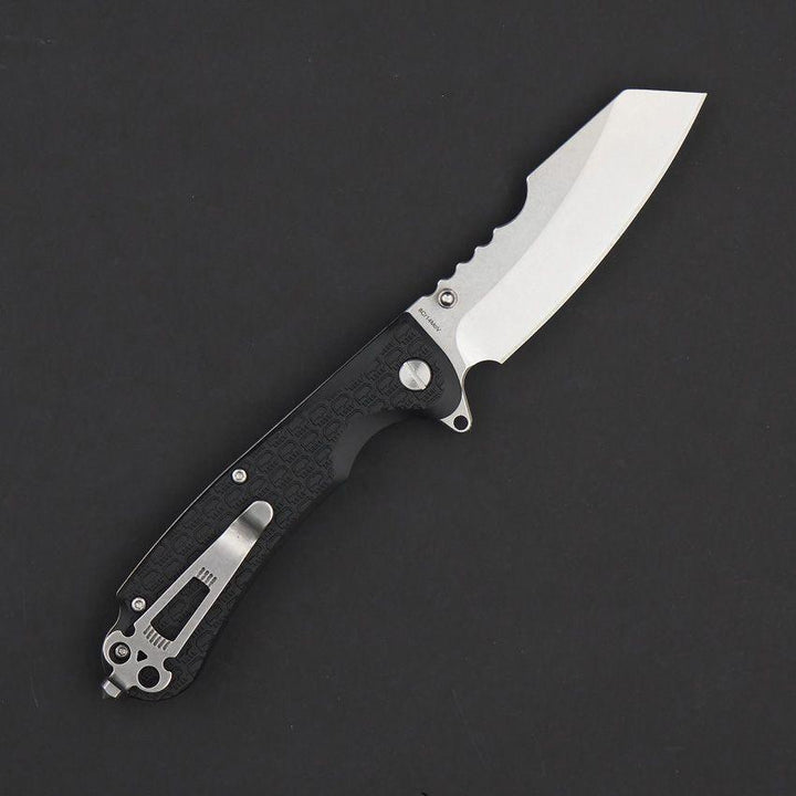 Daggerr Knives Rhino Linerlock Black Textured FRN Stonewash Sheepsfoot 8Cr14MoV - Knives.mx