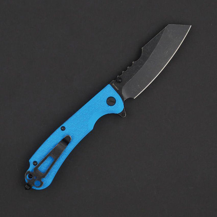 Daggerr Knives Rhino Linerlock Blue Textured FRN Black Stonewash 8Cr14MoV - Knives.mx
