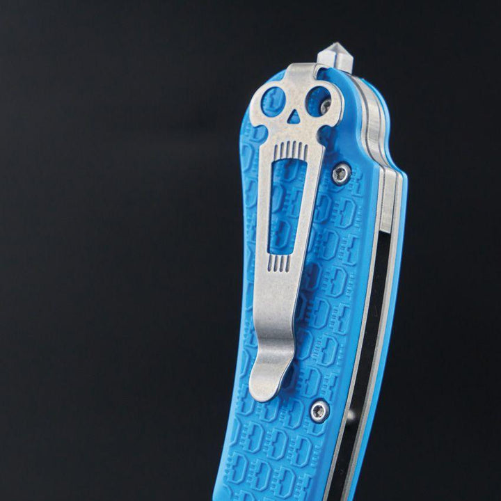 Daggerr Knives Rhino Linerlock Blue Textured FRN Stonewash Sheepsfoot 8Cr14MoV - Knives.mx