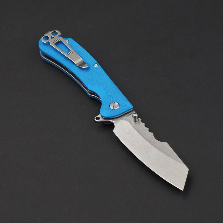 Daggerr Knives Rhino Linerlock Blue Textured FRN Stonewash Sheepsfoot 8Cr14MoV - Knives.mx