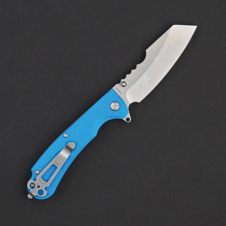 Daggerr Knives Rhino Linerlock Blue Textured FRN Stonewash Sheepsfoot 8Cr14MoV - Knives.mx