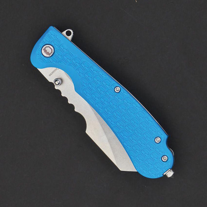 Daggerr Knives Rhino Linerlock Blue Textured FRN Stonewash Sheepsfoot 8Cr14MoV - Knives.mx