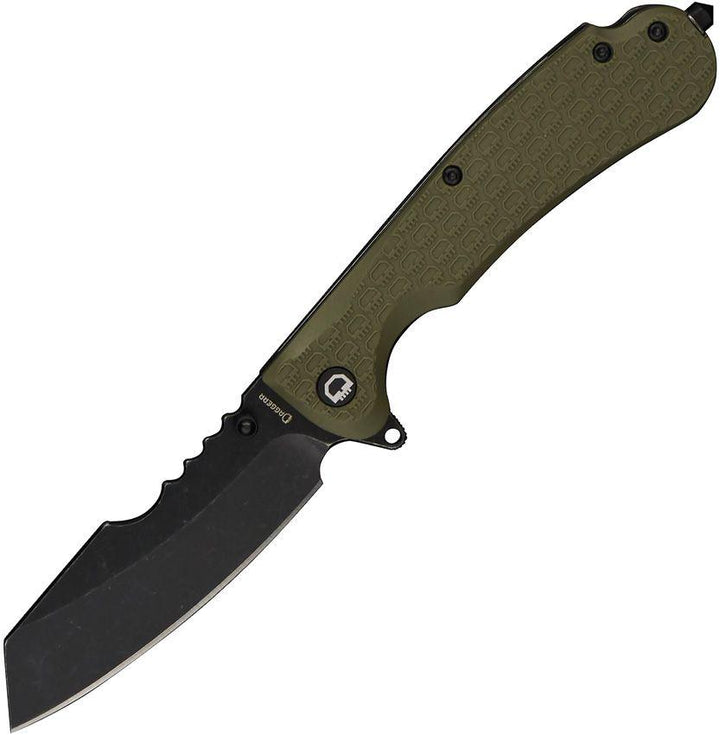 Daggerr Knives Rhino Linerlock Olive Green Textured FRN Black Stonewash 8Cr14MoV - Knives.mx