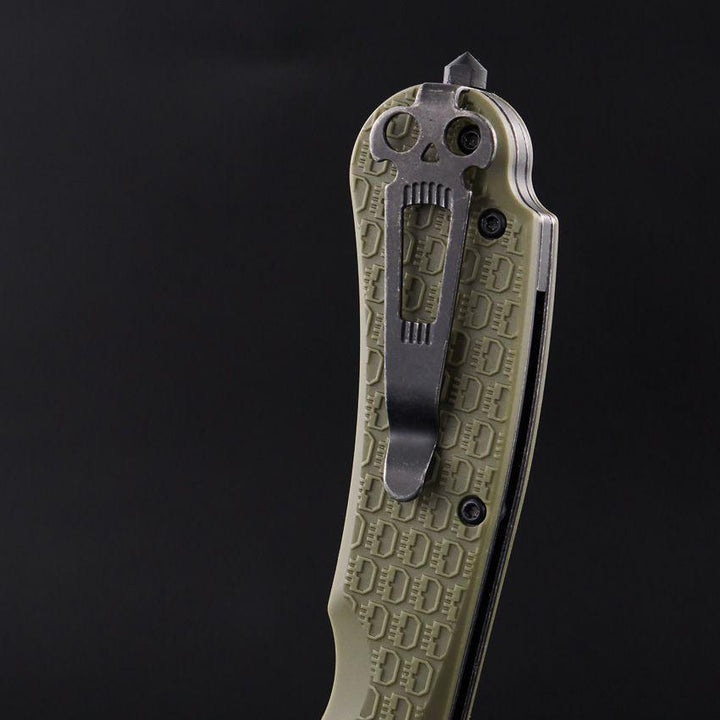 Daggerr Knives Rhino Linerlock Olive Green Textured FRN Black Stonewash 8Cr14MoV - Knives.mx