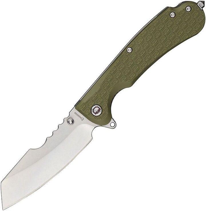 Daggerr Knives Rhino Linerlock Olive Green Textured FRN Stonewash Sheepsfoot 8Cr14MoV - Knives.mx