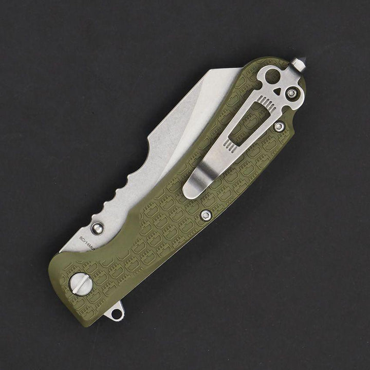 Daggerr Knives Rhino Linerlock Olive Green Textured FRN Stonewash Sheepsfoot 8Cr14MoV - Knives.mx