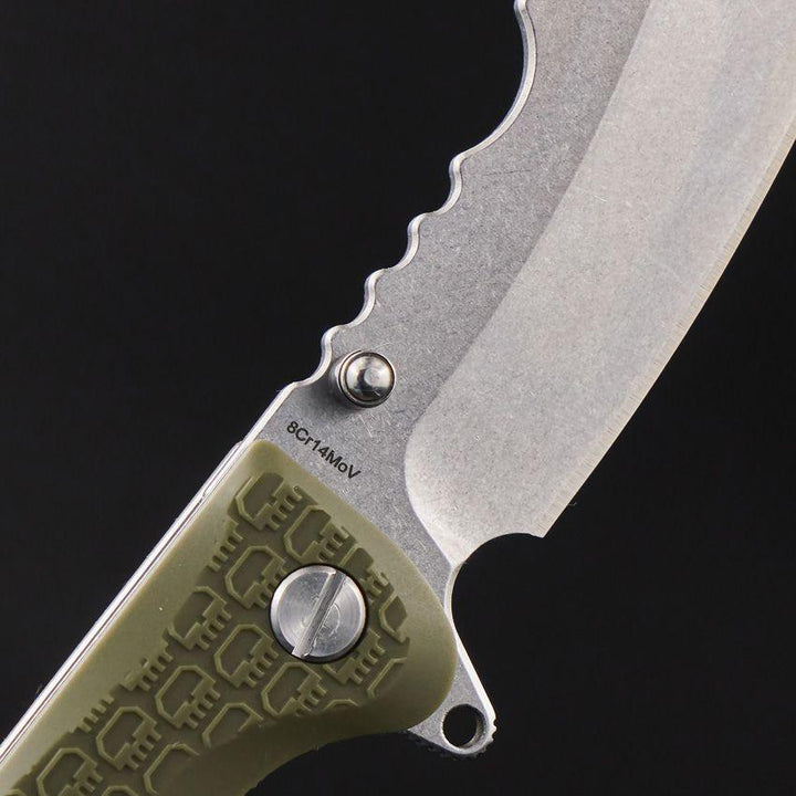 Daggerr Knives Rhino Linerlock Olive Green Textured FRN Stonewash Sheepsfoot 8Cr14MoV - Knives.mx
