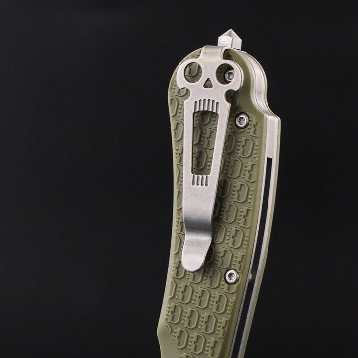 Daggerr Knives Rhino Linerlock Olive Green Textured FRN Stonewash Sheepsfoot 8Cr14MoV - Knives.mx