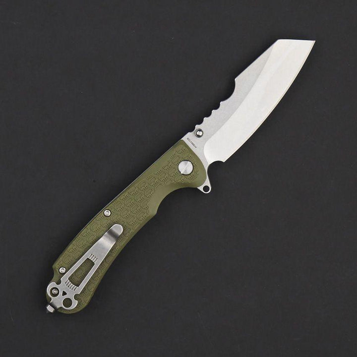 Daggerr Knives Rhino Linerlock Olive Green Textured FRN Stonewash Sheepsfoot 8Cr14MoV - Knives.mx