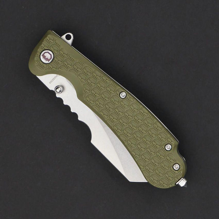 Daggerr Knives Rhino Linerlock Olive Green Textured FRN Stonewash Sheepsfoot 8Cr14MoV - Knives.mx