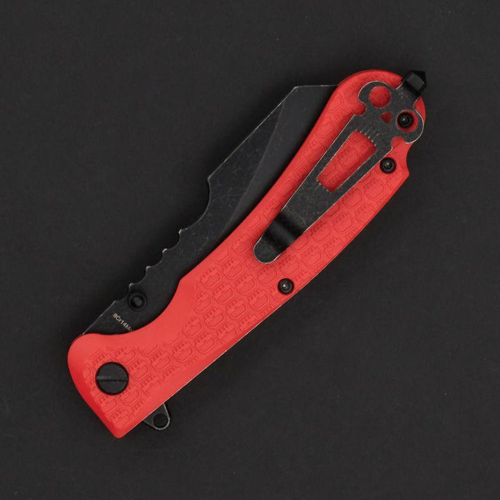 Daggerr Knives Rhino Linerlock Orange Textured FRN Black Stonewash Sheepsfoot 8Cr14MoV - Knives.mx