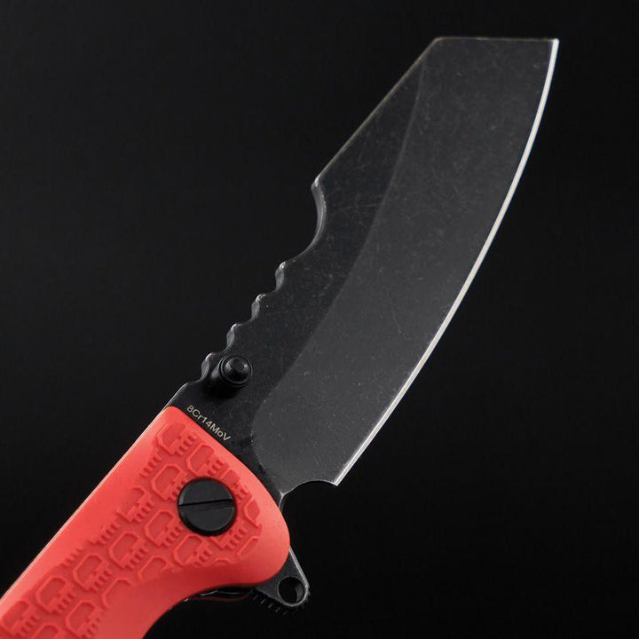 Daggerr Knives Rhino Linerlock Orange Textured FRN Black Stonewash Sheepsfoot 8Cr14MoV - Knives.mx
