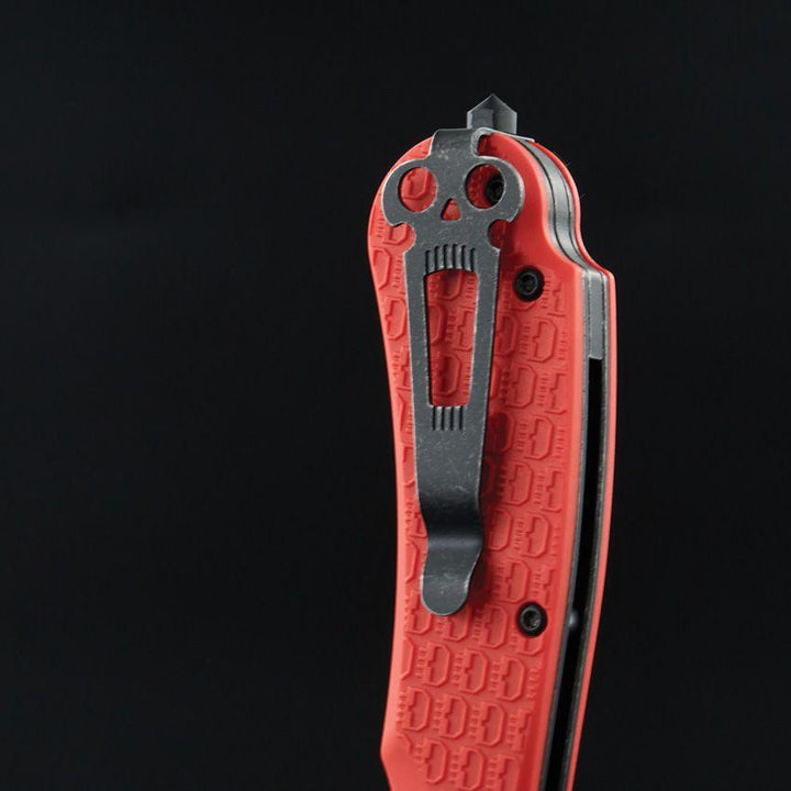 Daggerr Knives Rhino Linerlock Orange Textured FRN Black Stonewash Sheepsfoot 8Cr14MoV - Knives.mx