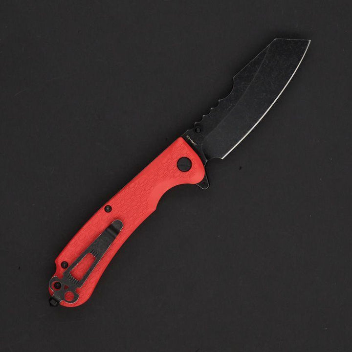 Daggerr Knives Rhino Linerlock Orange Textured FRN Black Stonewash Sheepsfoot 8Cr14MoV - Knives.mx