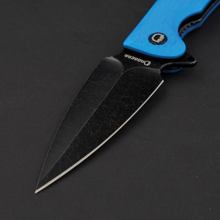 Daggerr Knives Urban 2 Linerlock Blue Textured FRN Black Stonewash 8Cr14MoV - Knives.mx