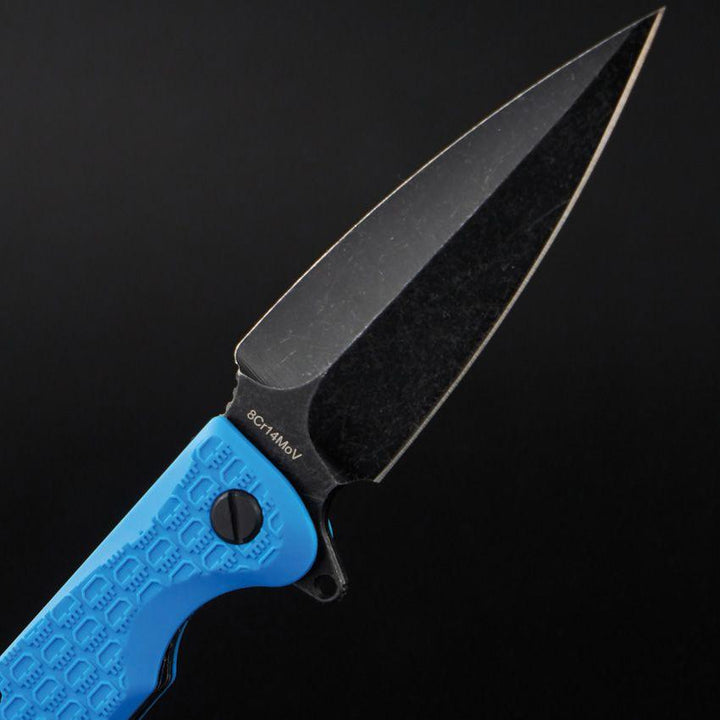 Daggerr Knives Urban 2 Linerlock Blue Textured FRN Black Stonewash 8Cr14MoV - Knives.mx