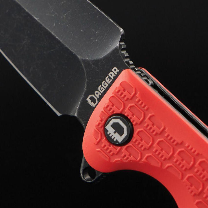 Daggerr Knives Urban 2 Linerlock Orange Textured FRN Black Stonewash 8Cr14MoV - Knives.mx