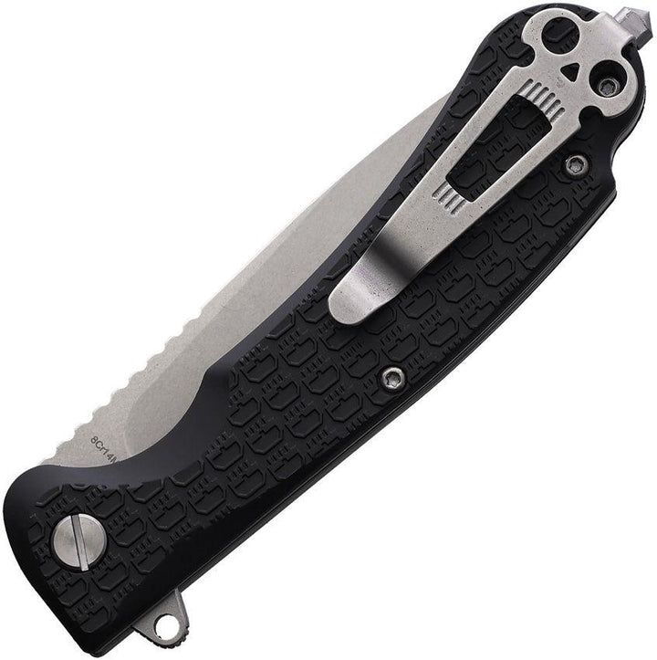 Daggerr Knives Wocket Linerlock Black Textured FRN Stonewash 8Cr14MoV - Knives.mx
