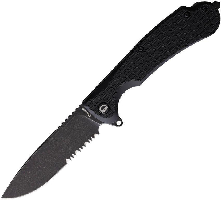 Daggerr Knives Wocket Linerlock Blackout Textured FRN Stonewash P/Serrated 8Cr14MoV - Knives.mx