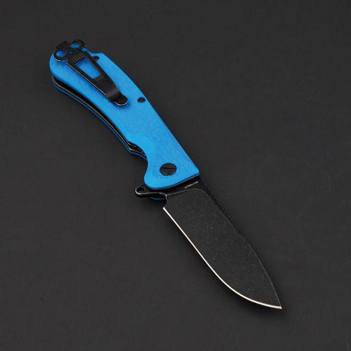 Daggerr Knives Wocket Linerlock Blue Textured FRN Black Stonewash 8Cr14MoV - Knives.mx