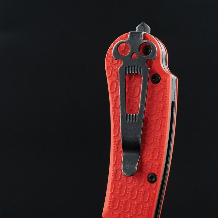 Daggerr Knives Wocket Linerlock Orange Textured FRN Black Stonewash P/Serrated 8Cr14MoV - Knives.mx