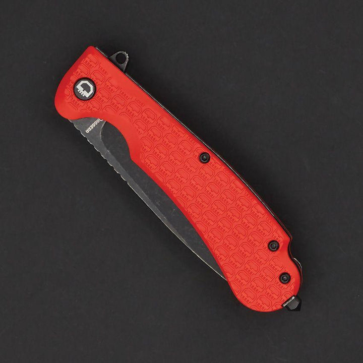 Daggerr Knives Wocket Linerlock Orange Textured FRN Black Stonewash P/Serrated 8Cr14MoV - Knives.mx