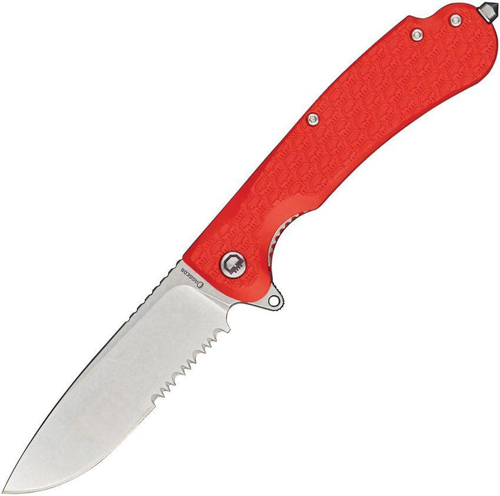 Daggerr Knives Wocket Linerlock Orange Textured FRN Stonewash P/Serrated 8Cr14MoV - Knives.mx