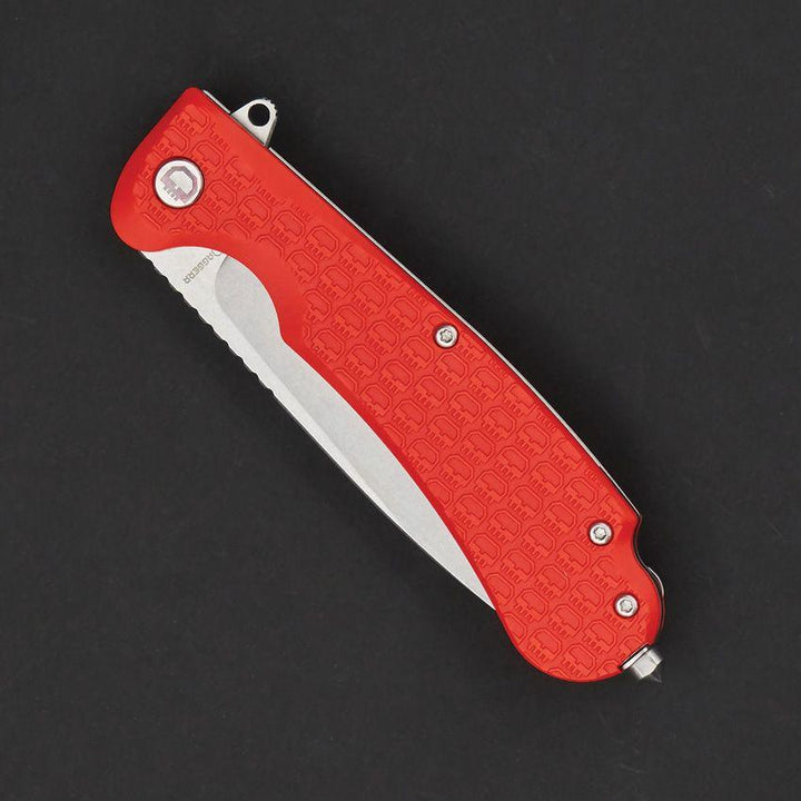 Daggerr Knives Wocket Linerlock Orange Textured FRN Stonewash P/Serrated 8Cr14MoV - Knives.mx