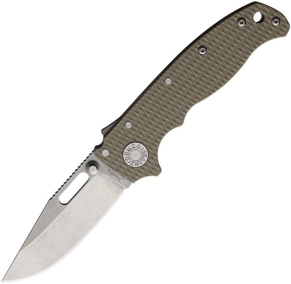 Demko AD 20.5 Shark-Lock Coyote Tan G10 Stonewash Clip Point S35VN - Knives.mx