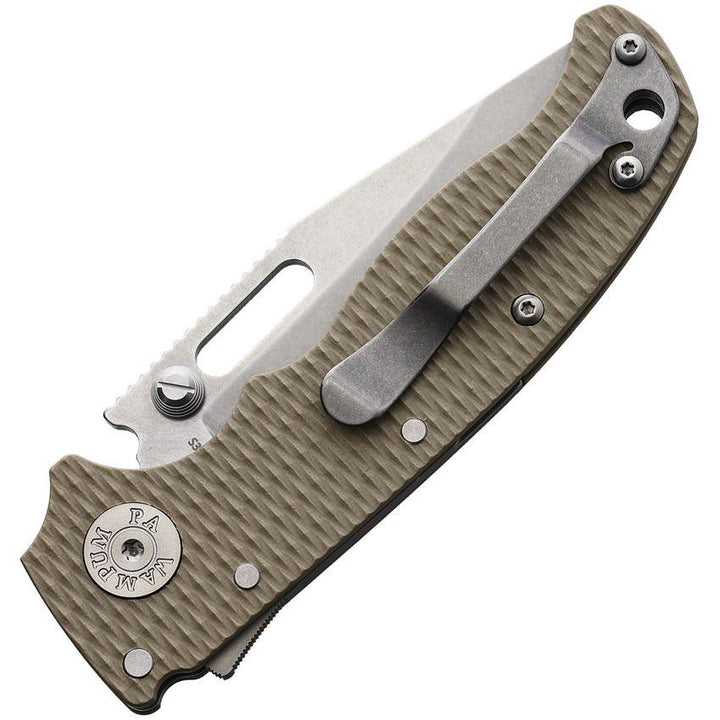 Demko AD 20.5 Shark-Lock Coyote Tan G10 Stonewash Clip Point S35VN - Knives.mx