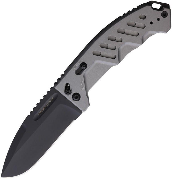 Extrema Ratio RAO C Crossbar Lock Gray Anodized Aluminum MIL-C-13924 Burnished Bohler N690 - Knives.mx